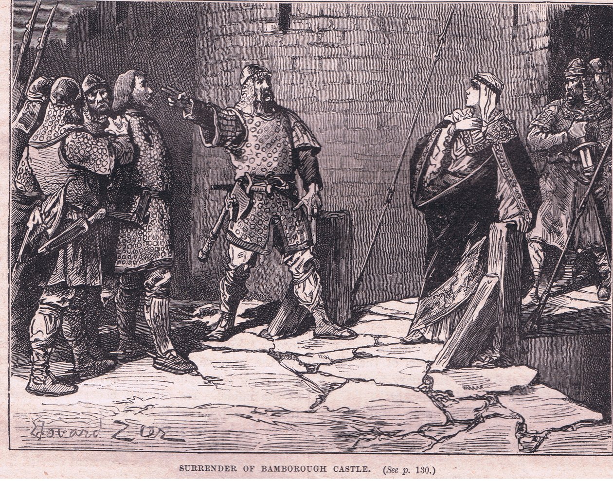 Överlämnande av Bamborough Castle AD 1095 av Francois Edouard Zier