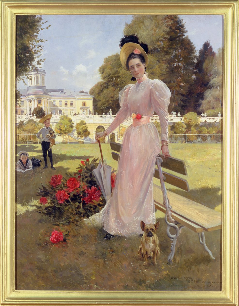 Porträtt av prinsessan Z.N. Yusupova med sina två söner i Arkhangelskoe, 1894 av Francois Flameng