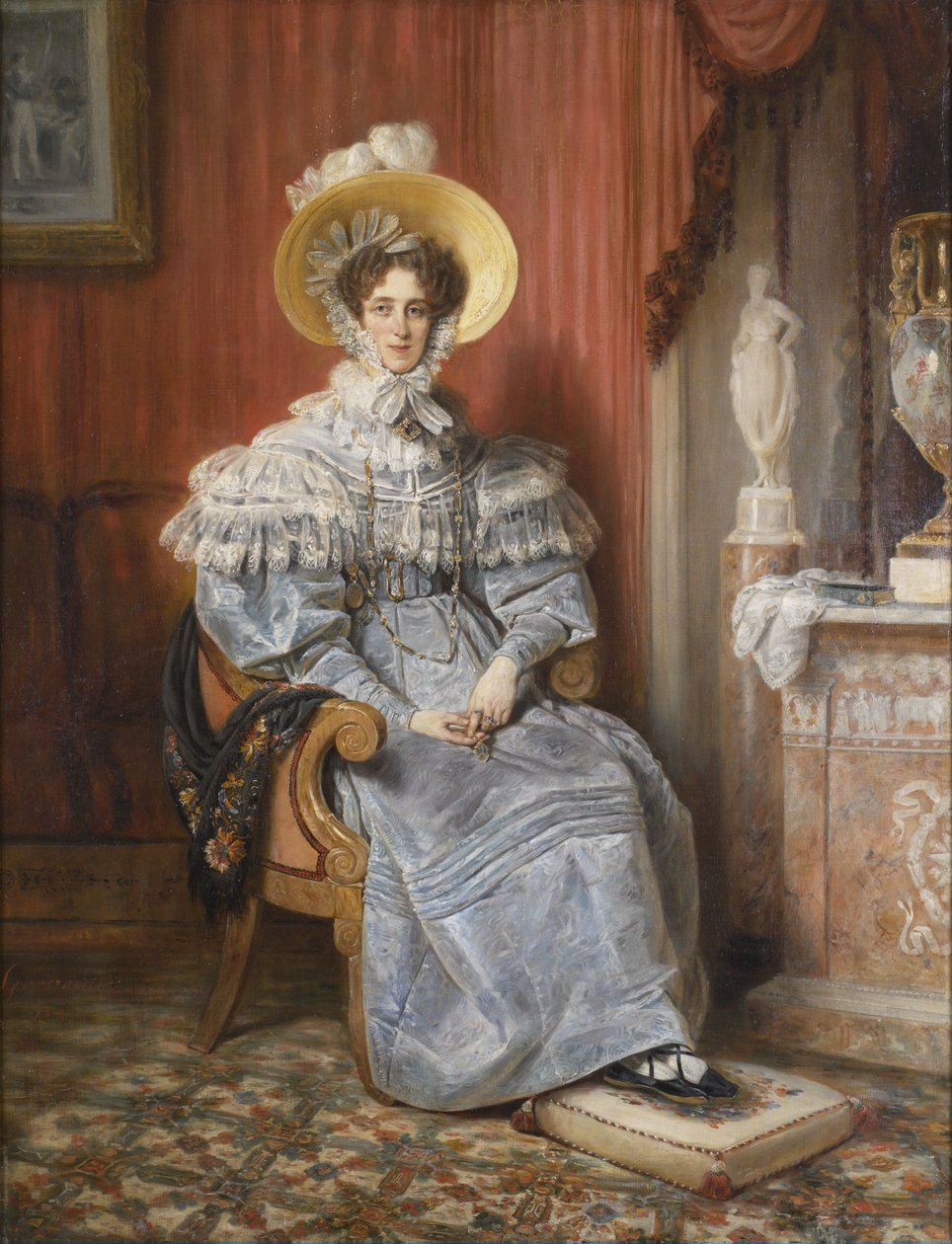 Portrait of Marie Elizabeth Amalie Franziska, Princess of Wagram (1784-1849) av Francois Gabriel Guillaume Lepaulle