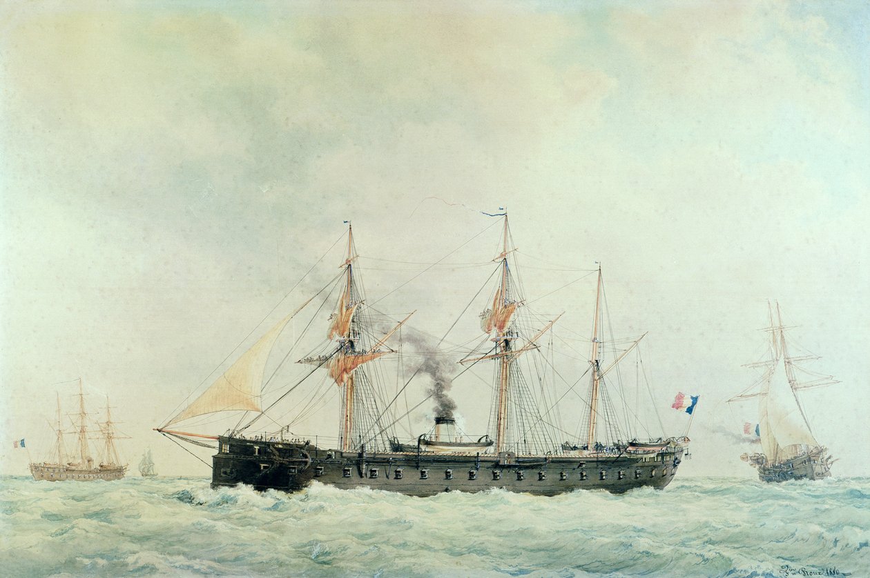 Det franska slagskeppet, La Gloire av Francois Geoffroy Roux