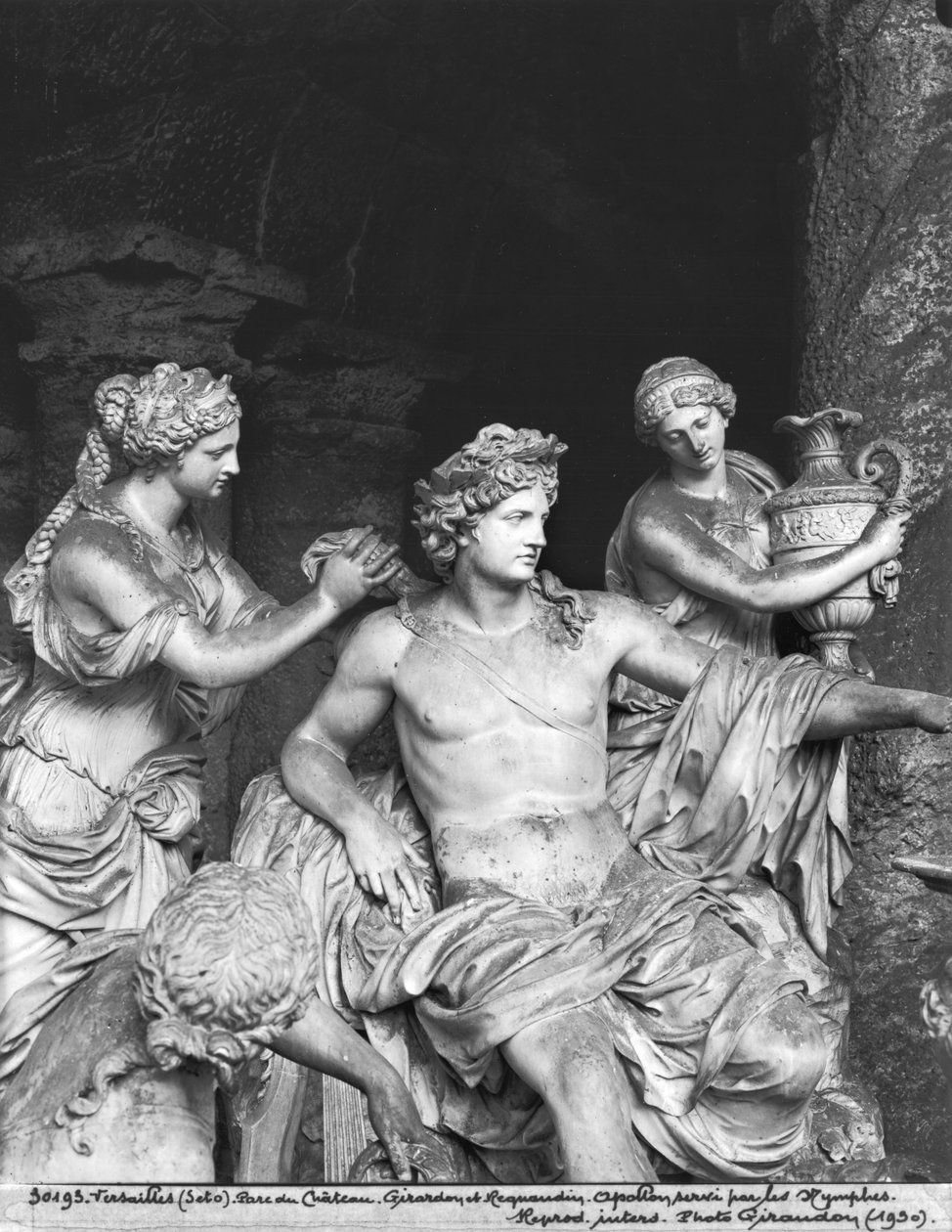 Apollon sköts av nymferna i lunden i Apollons bad, avrättad med hjälp av Thomas Regnaudin (1622-1706) 1666-75 (detalj) (se 242847, 242848) (marmor) av Francois Girardon