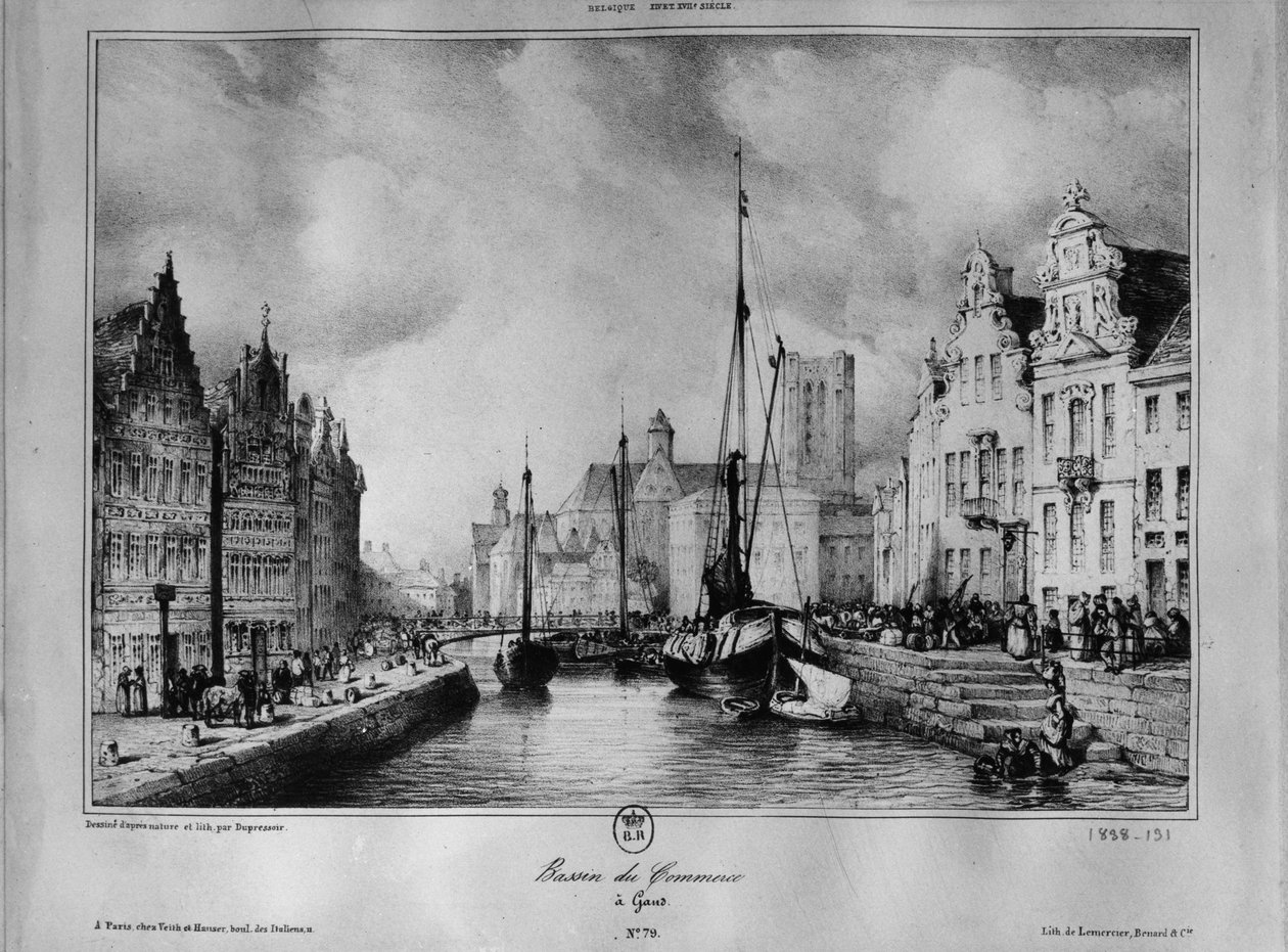 Utsikt över Gent av Francois Joseph Dupressoir