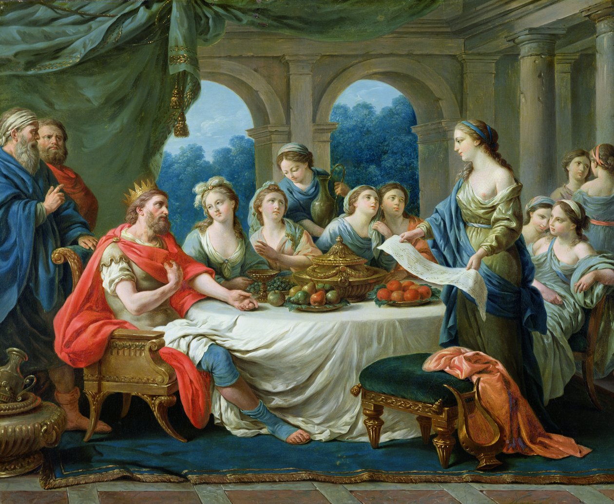 Ester och Ahasveros, ca 1775-80 av Francois Langrenee