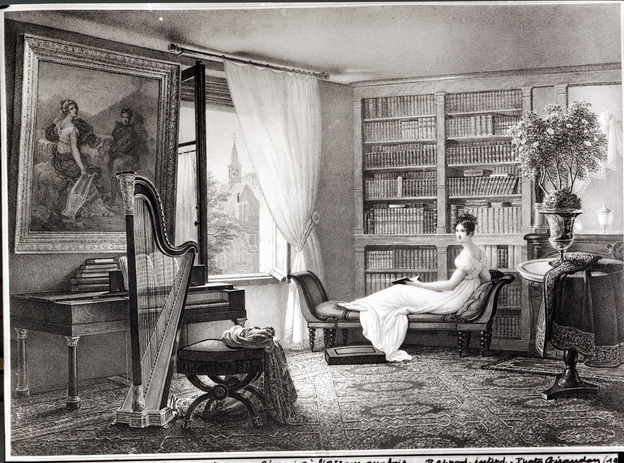 Madame Recamier (1777-1849) vid Abbaye-aux-Bois, 1810-44 av Francois Louis Dejuinne