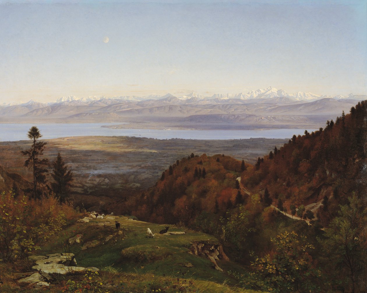 Mont-Blanc sett från Saint-Cergues, 1869 av Francois Louis Francais
