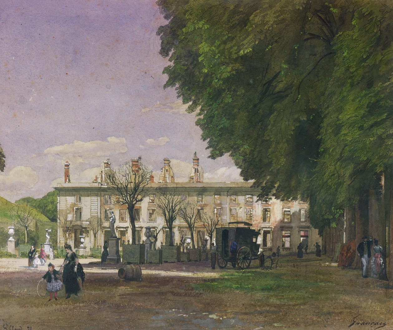 Ruinerna av Chateau de Saint-Cloud 1871 av Francois Louis Francais