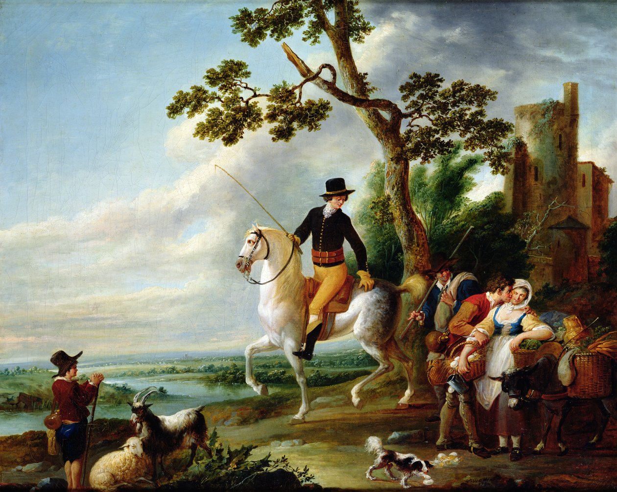 Ett romantiskt möte av Francois Louis Joseph Watteau