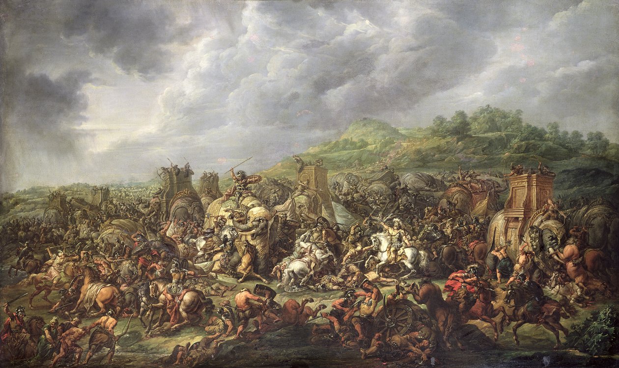 Kushindwa kwa Porasi na Alexander Mkuu (356-323 KK) 327 KK av Francois Louis Joseph Watteau