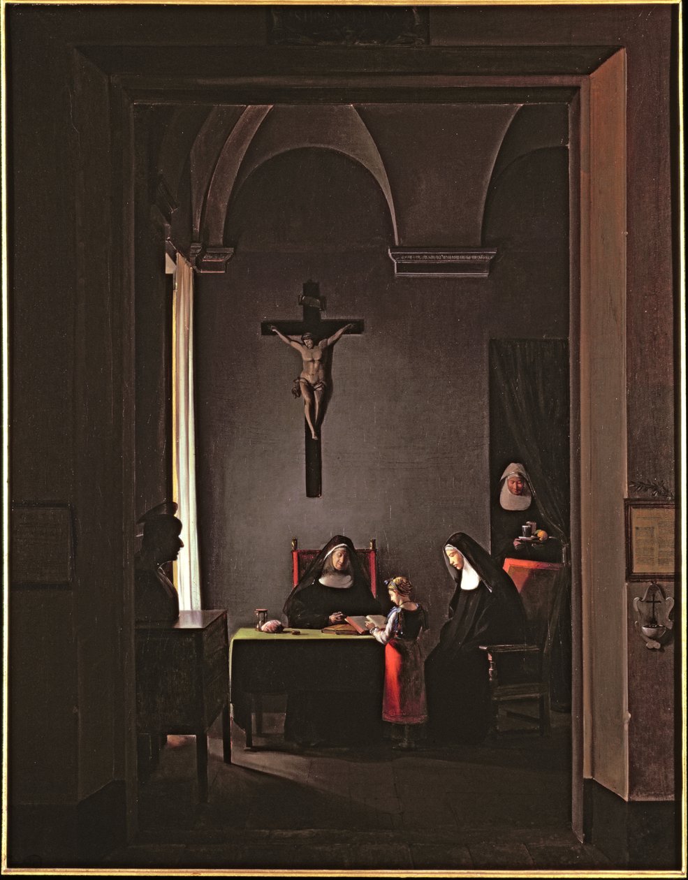 Läsning i ett kloster, 1810 av Francois Marius Granet