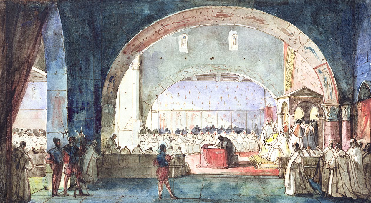 Mötet för kapitlet av Tempelorden hölls i Paris 1147 av Francois Marius Granet