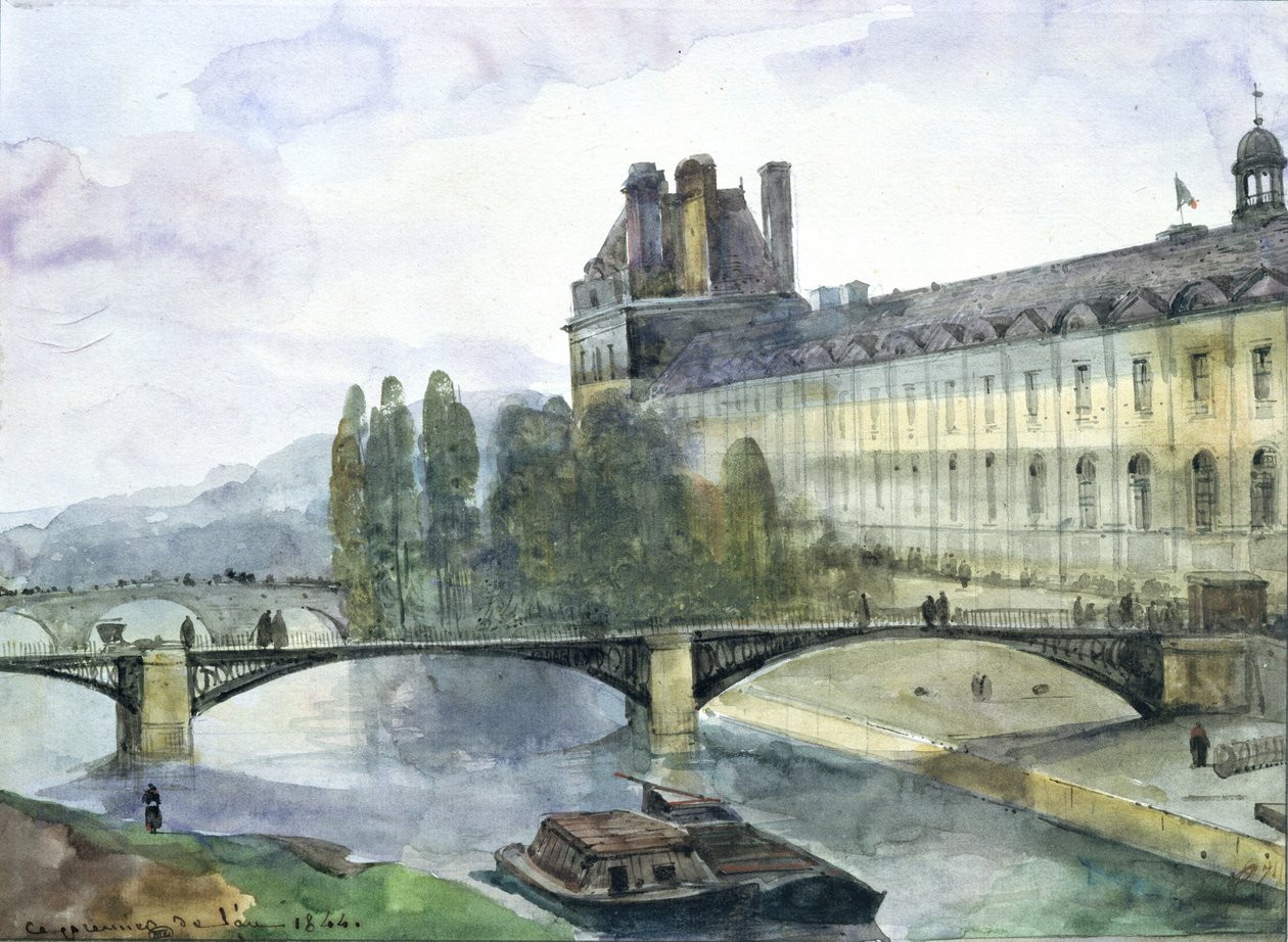 Vaaiga i le Pavillon de Flore o le Louvre, 1844 (peni ma le vaitusi ma le wc i luga o pepa) fa
