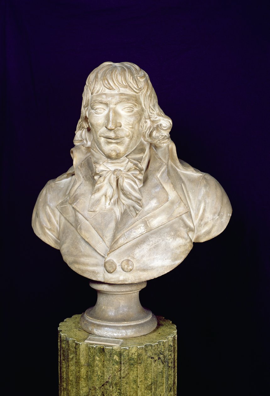 Porträttbyst av Camille Desmoulins (1760-94) (gips) av Francois Martin