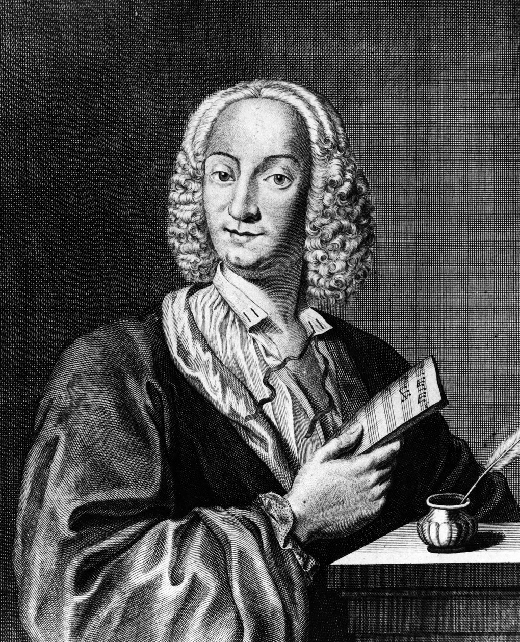 Porträtt av Vivaldi med ett notblad i handen, 1725 av Francois Morellon la Cave