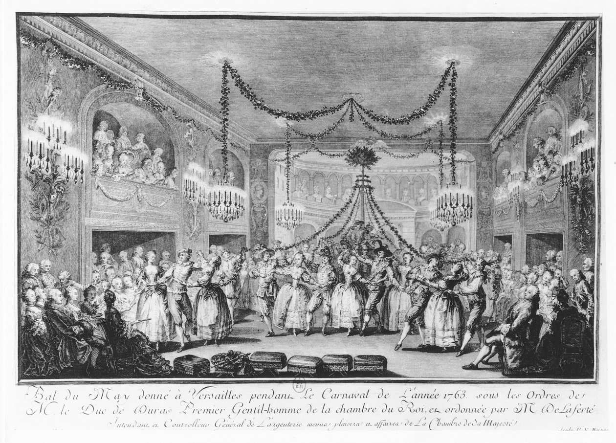 majbal i Versailles under karnevalen 1763 av Francois Nicolas Martinet