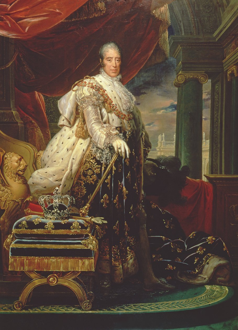 Karl X (1757-1826) i sina kröningsdräkter av Baron François Pascal Simon Gérard