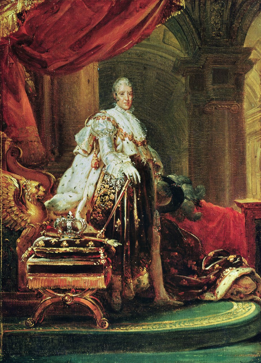 Hellängdsporträtt av Karl X (1757-1836), kung av Frankrike och Navarra (1824-1830), 1825 av Baron François Pascal Simon Gérard