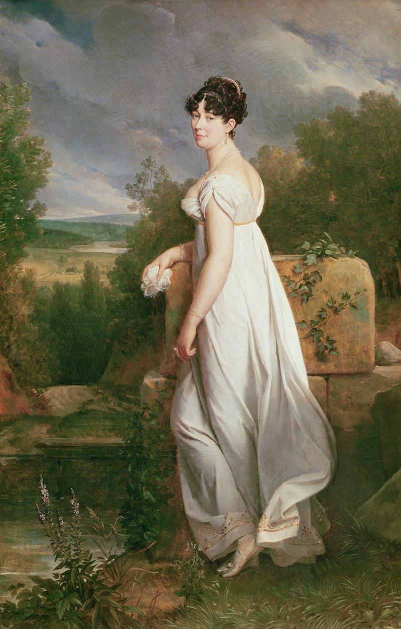 Hellängdsporträtt av Madame Visconti, hustru till den tidigare ambassadören i Cisalpina, Frankrike av Baron François Pascal Simon Gérard