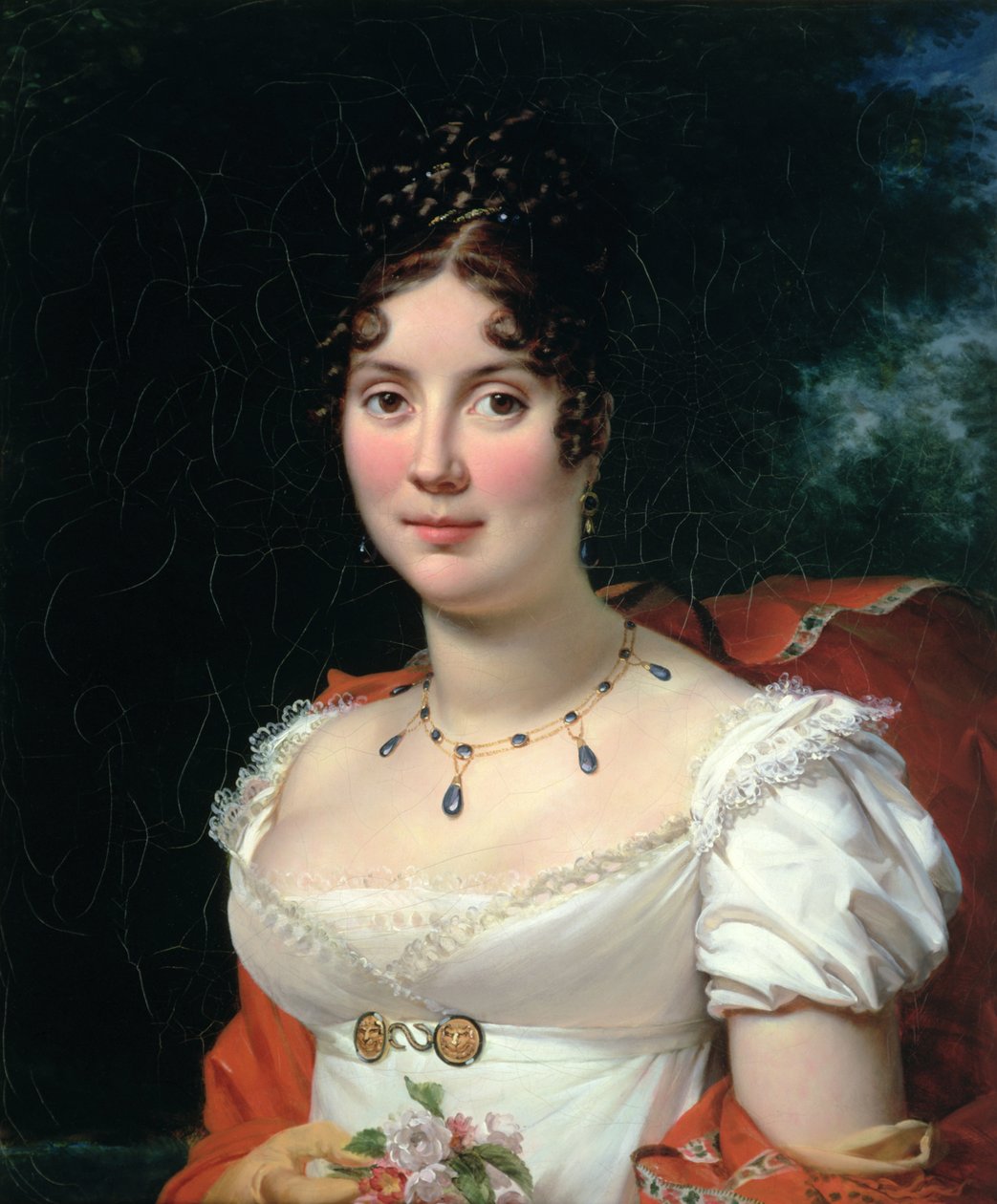 Porträtt av en dam i en empireklänning av Baron François Pascal Simon Gérard