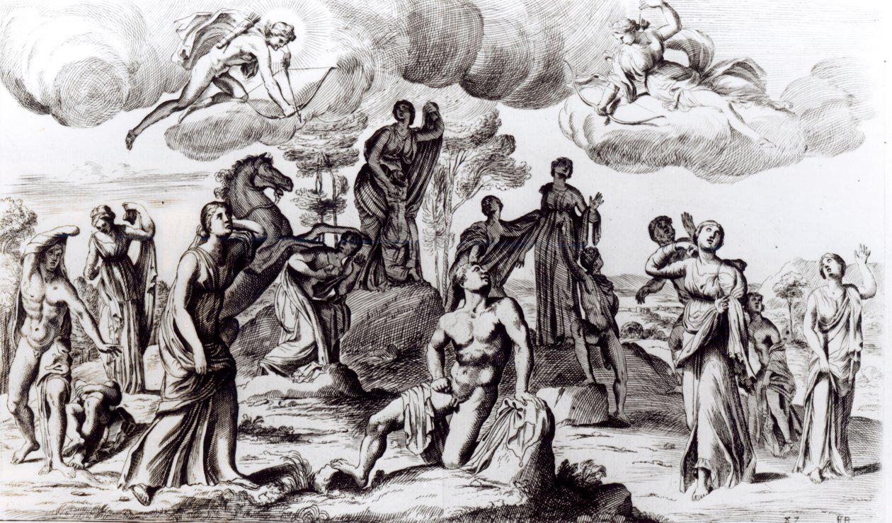 Niobe och hennes barn, c.1653 av Francois Perrier