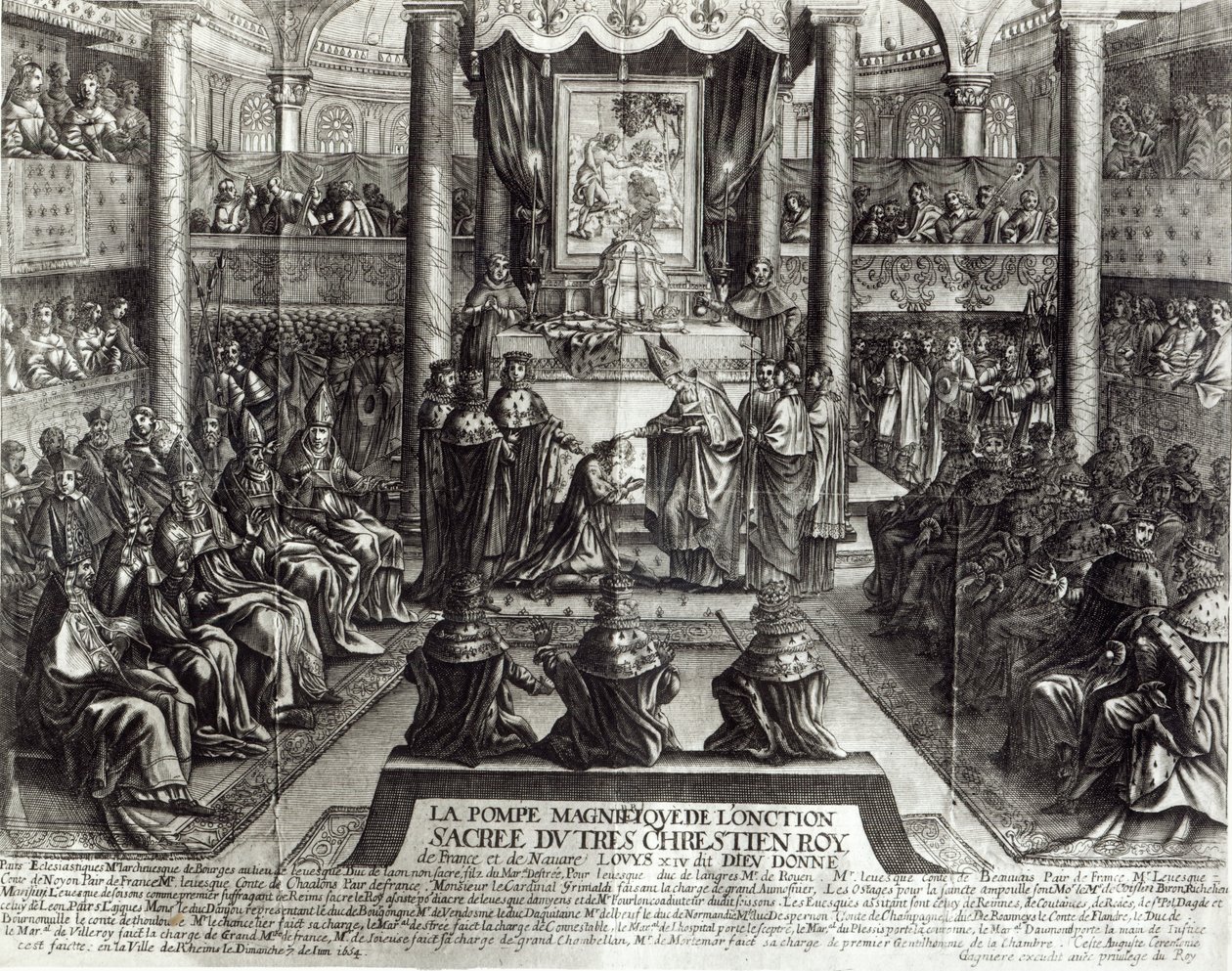 Ludvig XIV:s (1638-1715) smörjelse i Reims den 7 juni 1654 av Francois Roger de Gaignieres