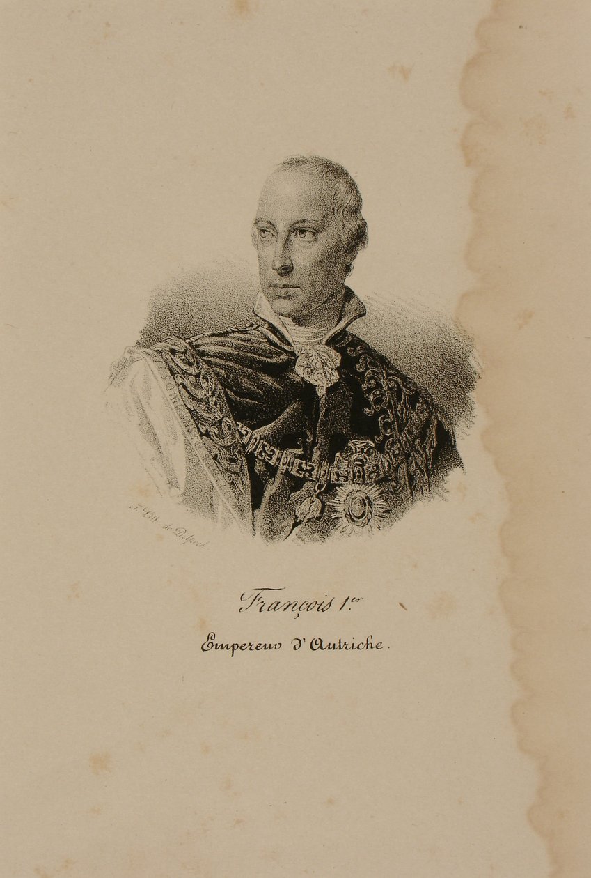 Franz I (1768-1835) Österrikes första kejsare (1804-35) (litografi) av Francois Seraphin Delpech