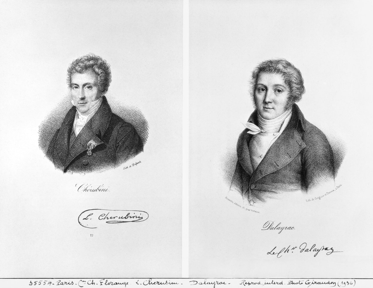 Luigi Cherubini (1760-1842) og Nicolas Marie Dalayrac (1753-1809) svenske av Francois Seraphin Delpech
