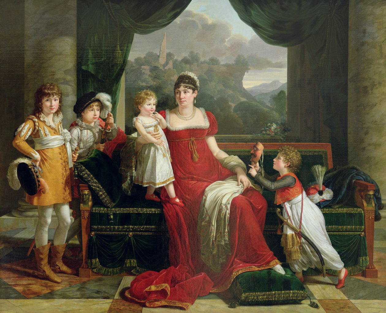 Hertiginnan av Feltre och hennes barn, 1810 av Francois Xavier Fabre