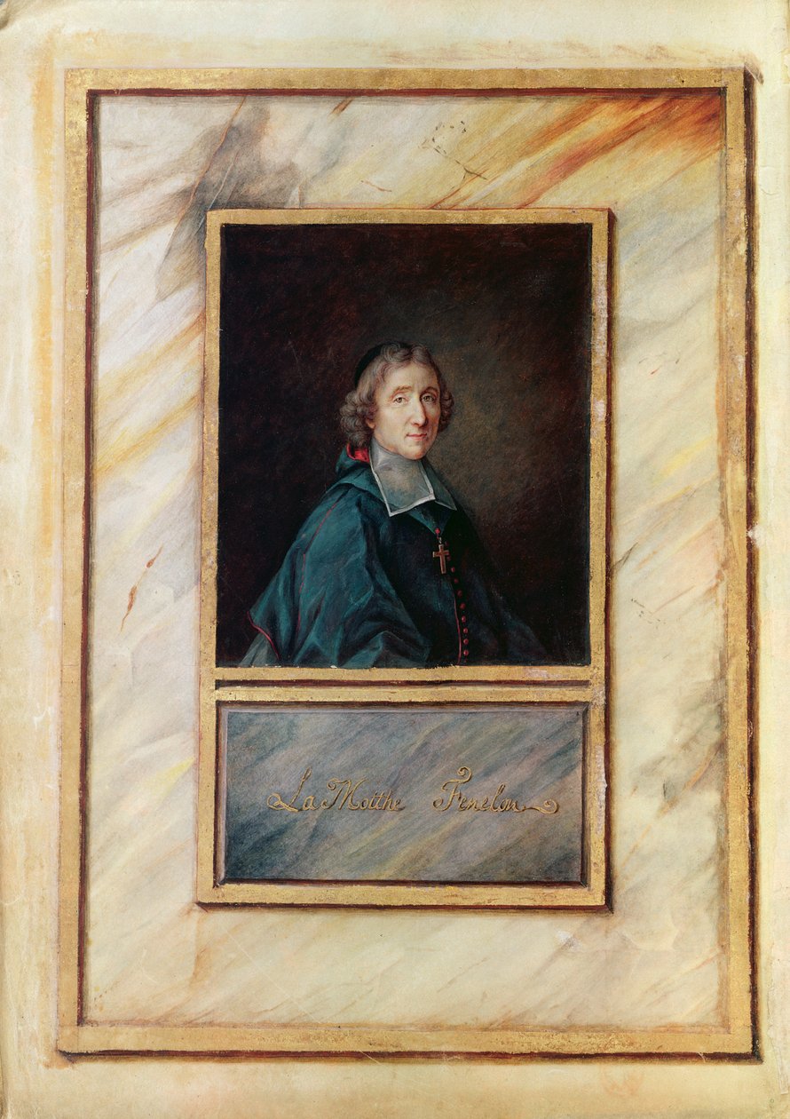 Ms Fr 14944 Frontispice med självporträtt för "Telemachos äventyr", 1693-94 av Francois de Salignac de la Mothe Fenelon