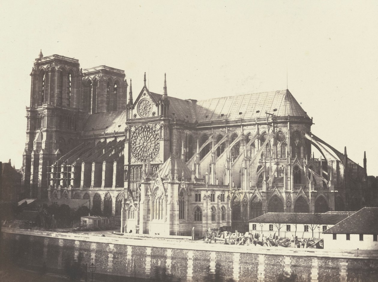 Notre Dame-kyrkan - södra sidan,1852 (foto) av Francois Auguste Renard