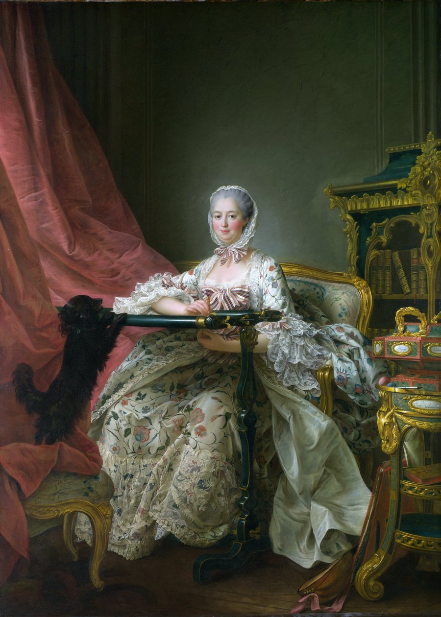 Madame de Pompadour vid sitt broderivävstol av Francois Hubert Drouais
