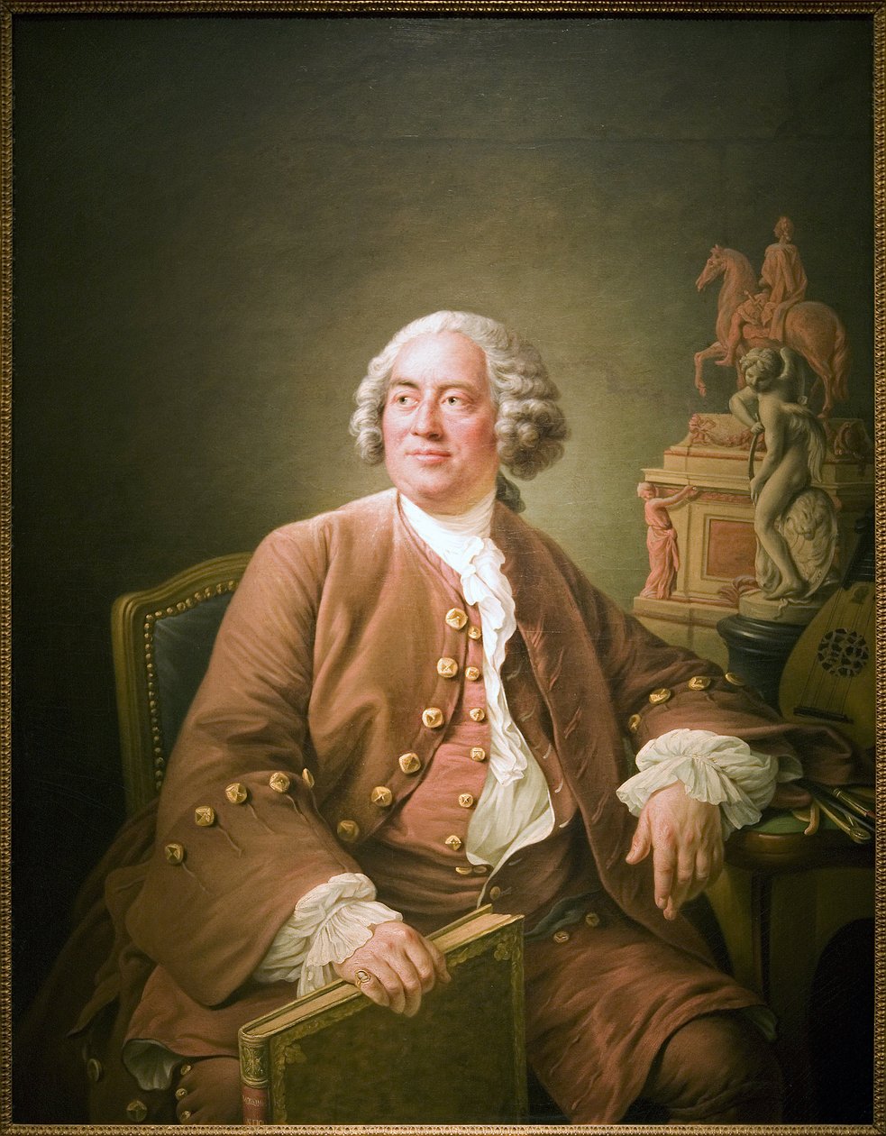Porträtt av Edme Bouchardon (1698-1762), fransk skulptör, Oljemålning på duk av Francois Hubert Drouais (1727-1775). Fotografi, KIM Youngtae, Paris, Musee Carnavalet. av Francois Hubert Drouais