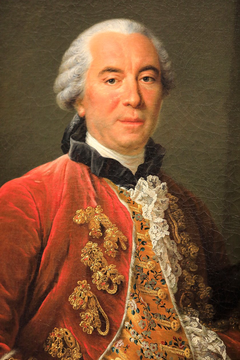 Porträtt av greve av Buffon, olja på duk av Francois Hubert Drouais