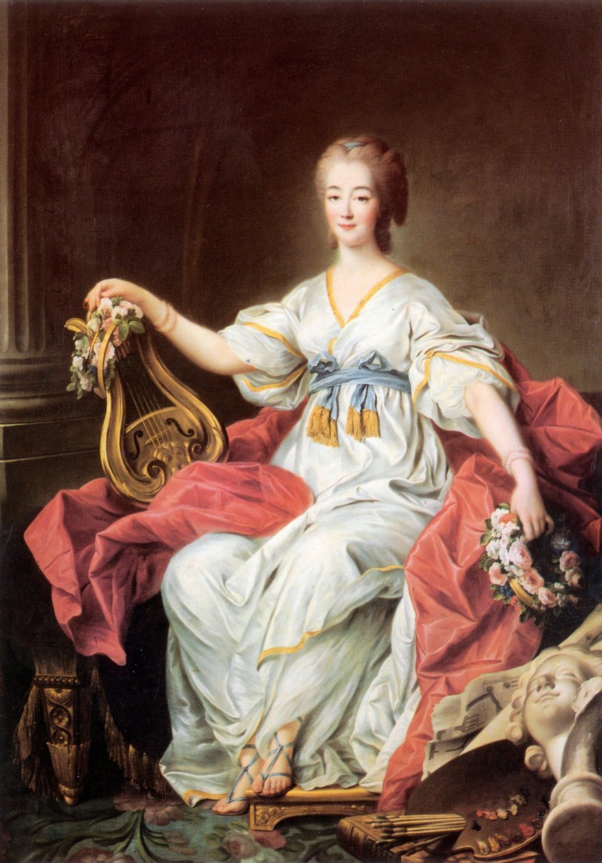 Porträtt av grevinnan Jeanne (Becu) du Barry av Francois-Hubert Drouais