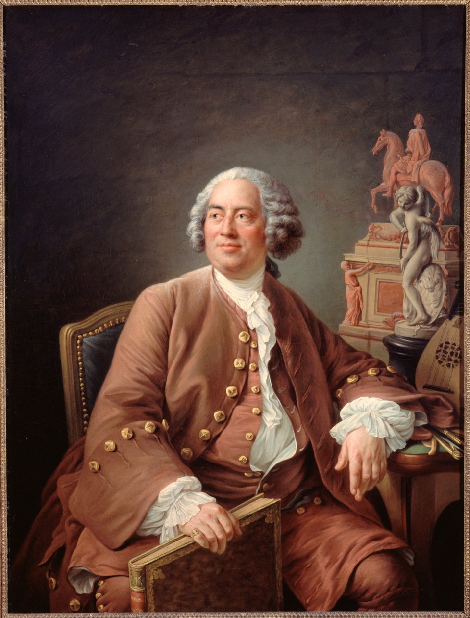 Porträtt av skulptören Edme Bouchardon (1698-1762), ca. 1758 (olja på duk) av Francois Hubert Drouais