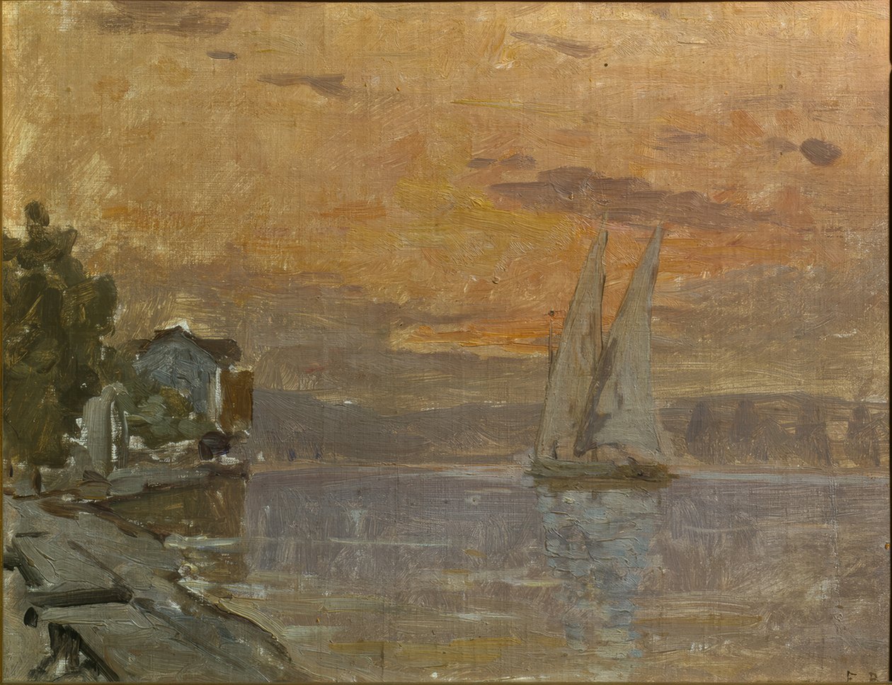 Bark framför La Grande-Rive av Francois-Louis-David Bocion