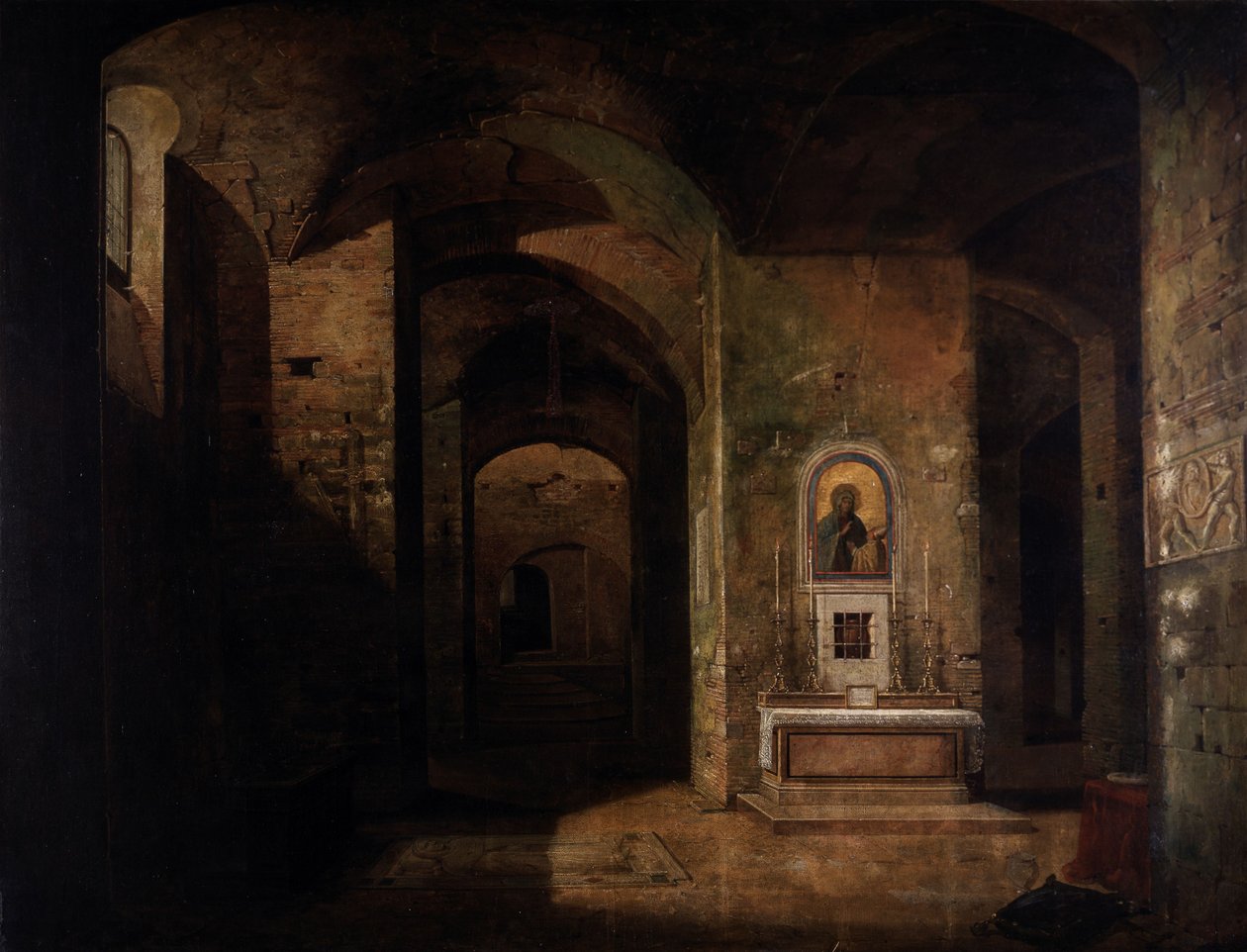 Kryptan i basilikan San Martino ai Monti i Rom av Francois-Marius Granet