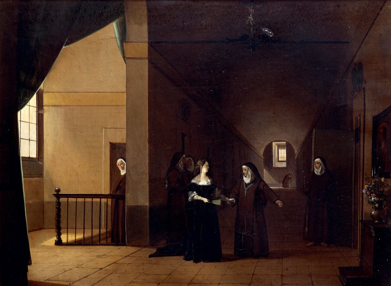 Mademoiselle de La Valliere går in i kloster, av Francois Marius Granet (1777-1849), Frankrike av Francois Marius Granet