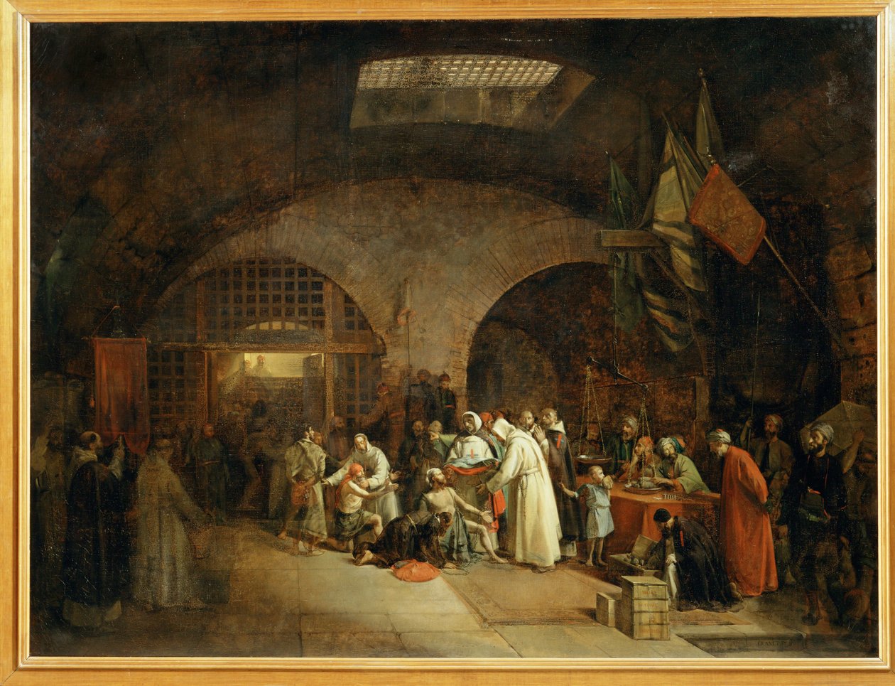 Frälsning av fångar i fängelserna i Alger ... av Francois Marius Granet