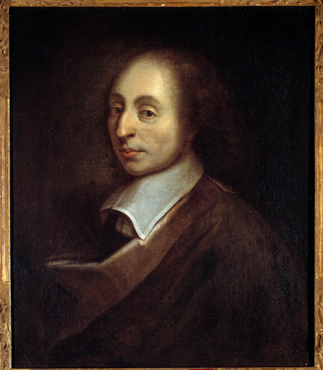 Porträtt av Blaise Pascal (1623-1662) (h s/t 0,70 x 0,56) av Francois Quesnel (1637-99). av Francois (after) Quesnel