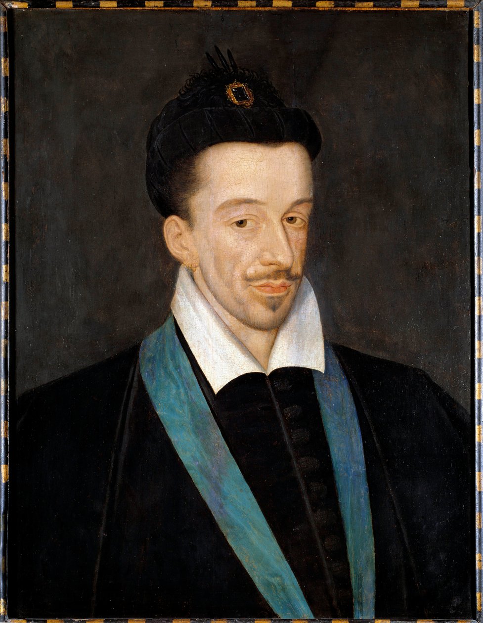 Porträtt av Henrik III (1551-1589); Målning tillskriven Francois Quesnel (1543-1616), föreställande kungen iförd den blåa sladden av den Helige Andes Orden som han instiftade 1578; Mått: 66 x 52 cm; omkring 1582-1586; Musée du Louvren av Francois (attr.to) Quesnel