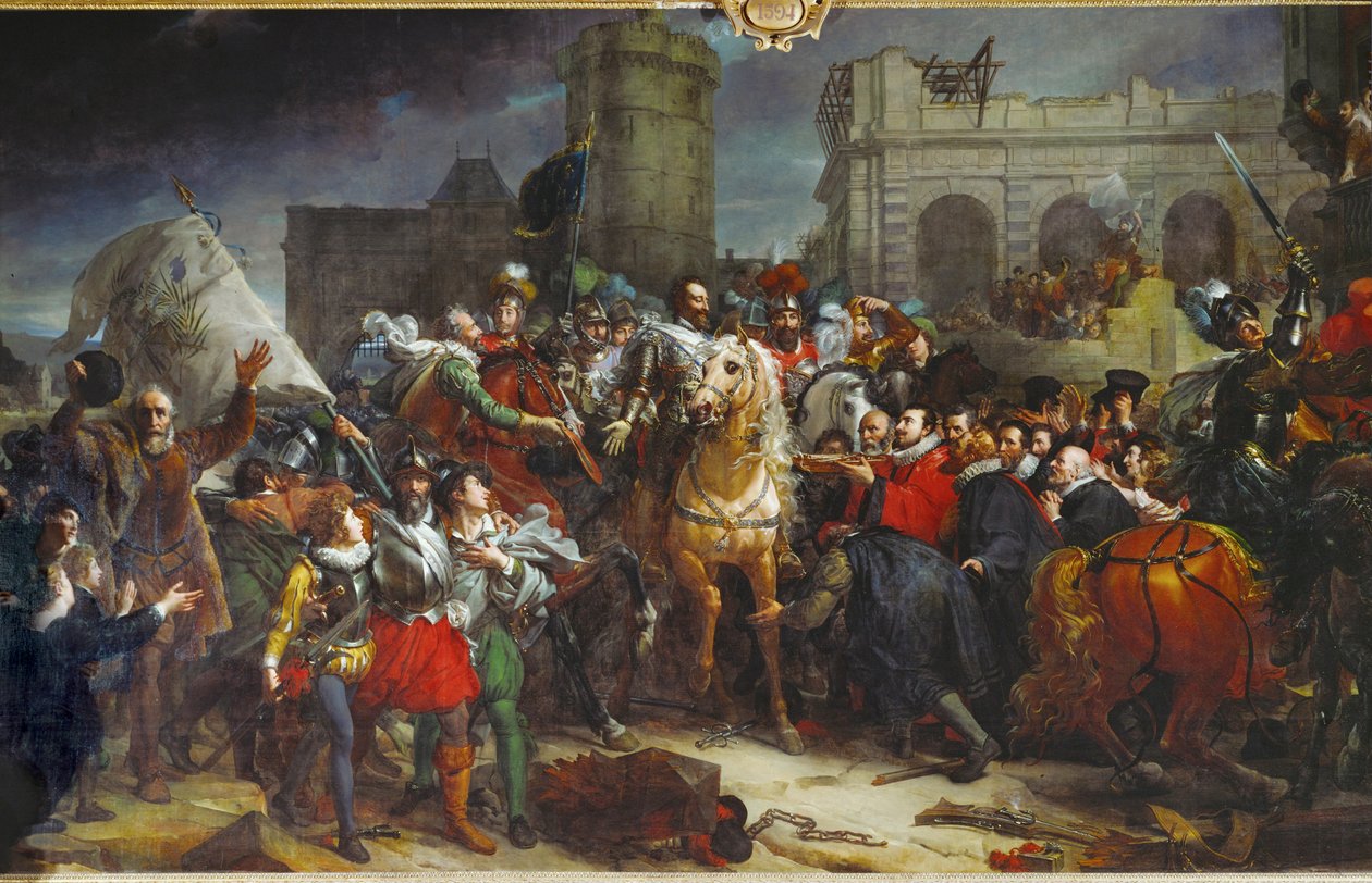 Henri IV:s entré i Paris den 22 mars... av Francois (school of) Gerard