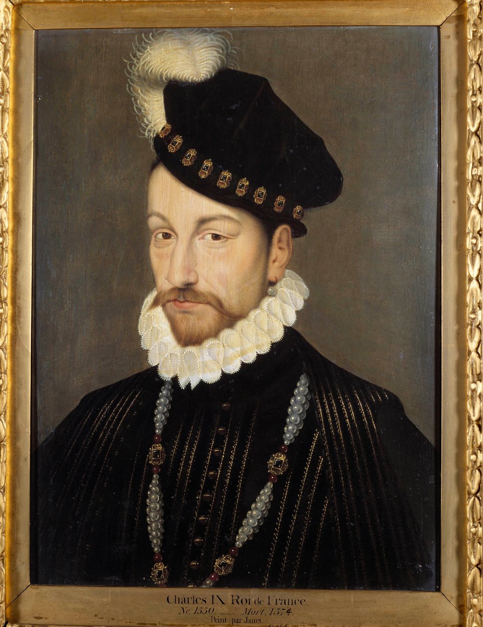 Porträtt av Karl IX (1550-1574), kung av Frankrike Målning av Atelier av Francois Clouet (cirka 1515-1572) av Francois (workshop of) Clouet