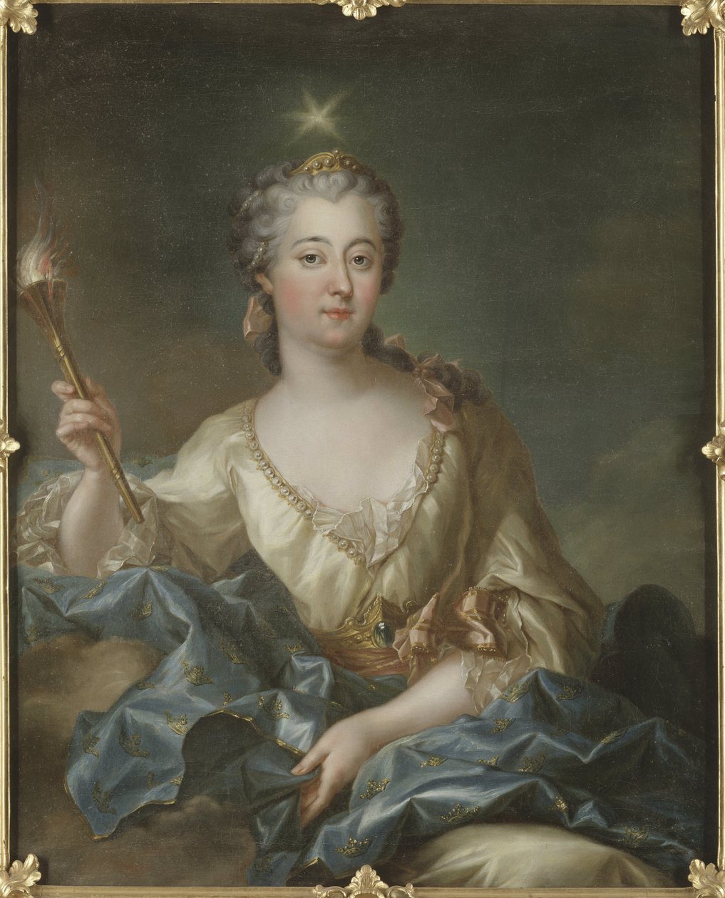 Louise Ulrique de Prussia, drottning av Sverige och Finland - Porträtt av Louisa Ulrika av Preussen (1720-1782), drottning av Sverige, av Grasognon Latinville, Francois-Adrien (1705-1774). Olja på duk. Mått: 103x82cm. Nationalmuseum Stockholm av Francois Adrien Grasognon Latinville