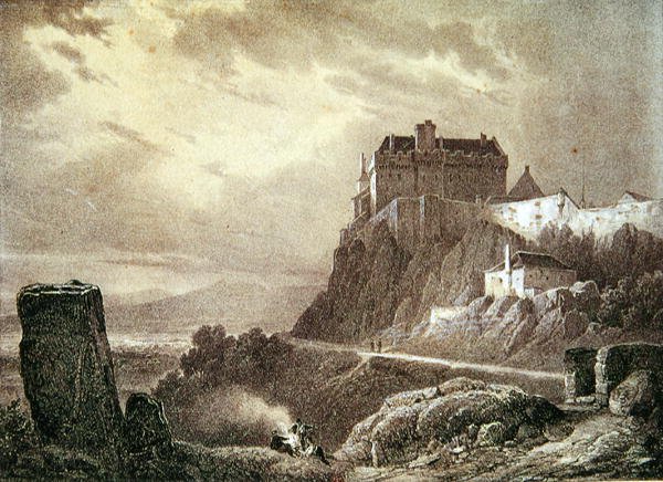 Stirling Castle, graverad av Villeneuve av Francois Alexandre Pernot