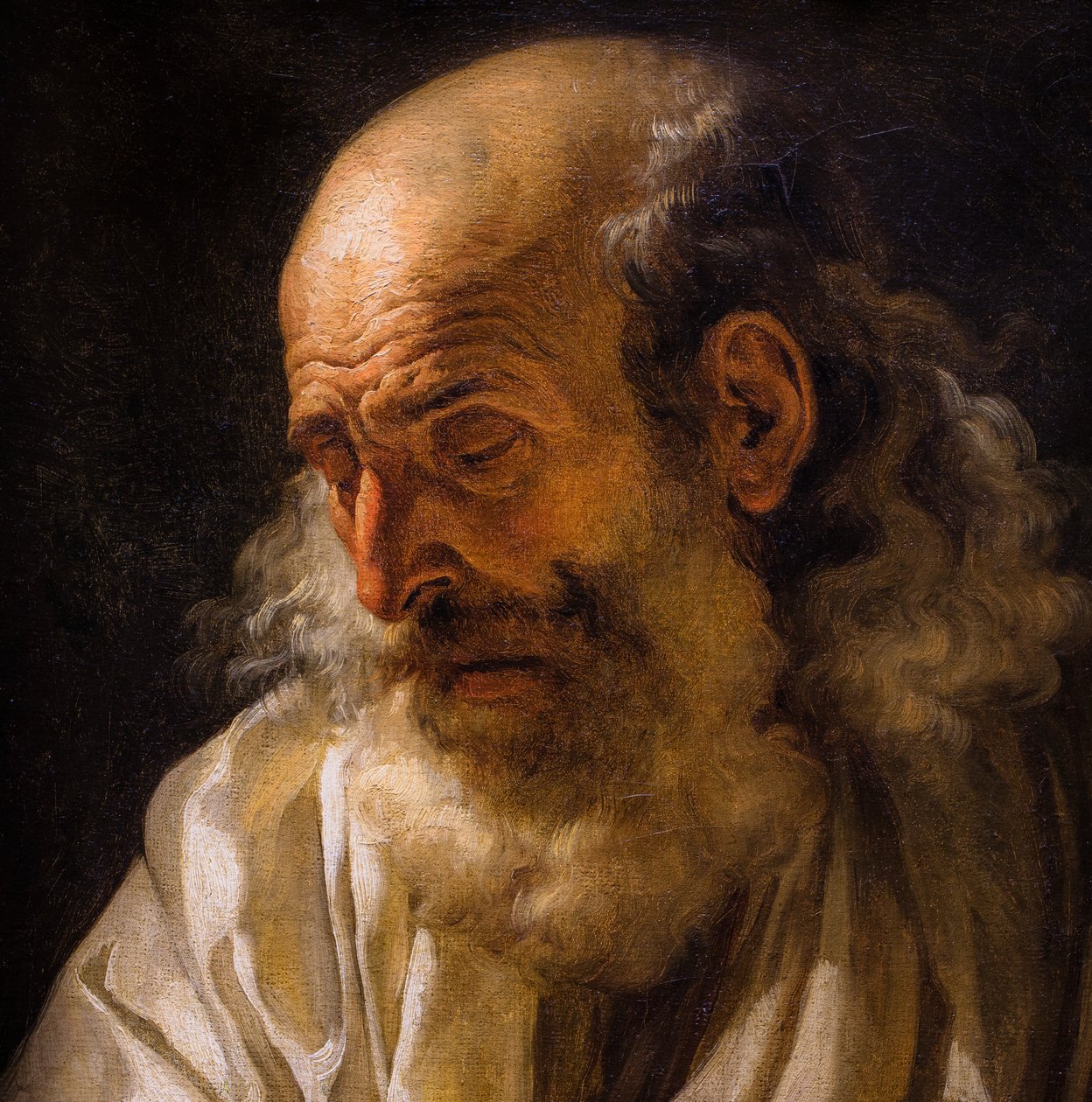 Gammal man som läser, cirka 1772-1773 (Olja på duk) av François André Vincent