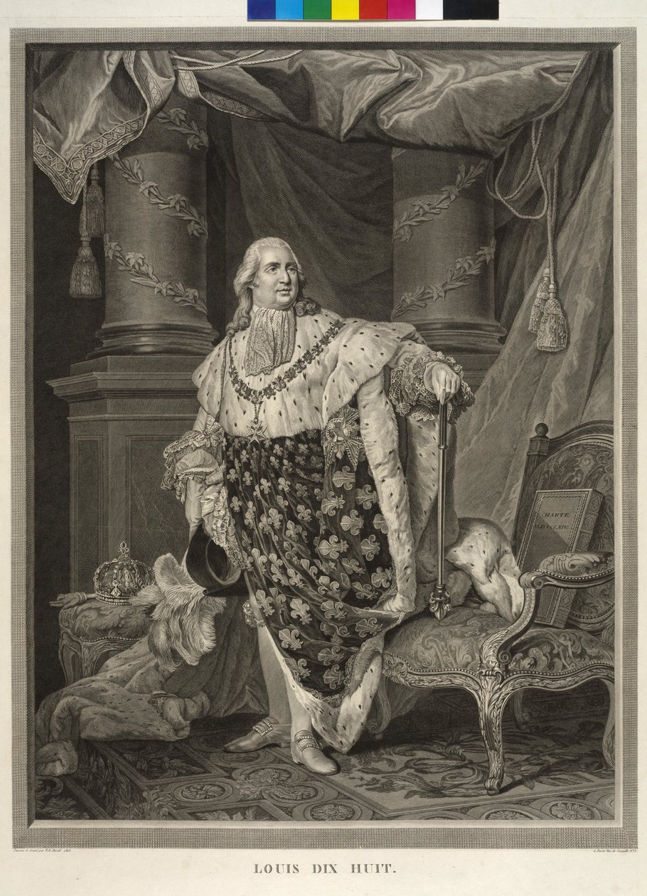 Kung av Frankrike Ludvig XVIII av Francois Anne David
