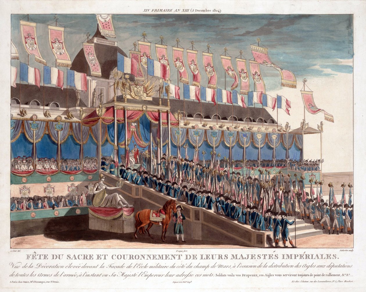 Festligheter vid Napoleons kröning - Aubertin, Francois (1783-1821) - 1806 - Akvatint - 56,5x72,5 - Privat samling av Francois Aubertin