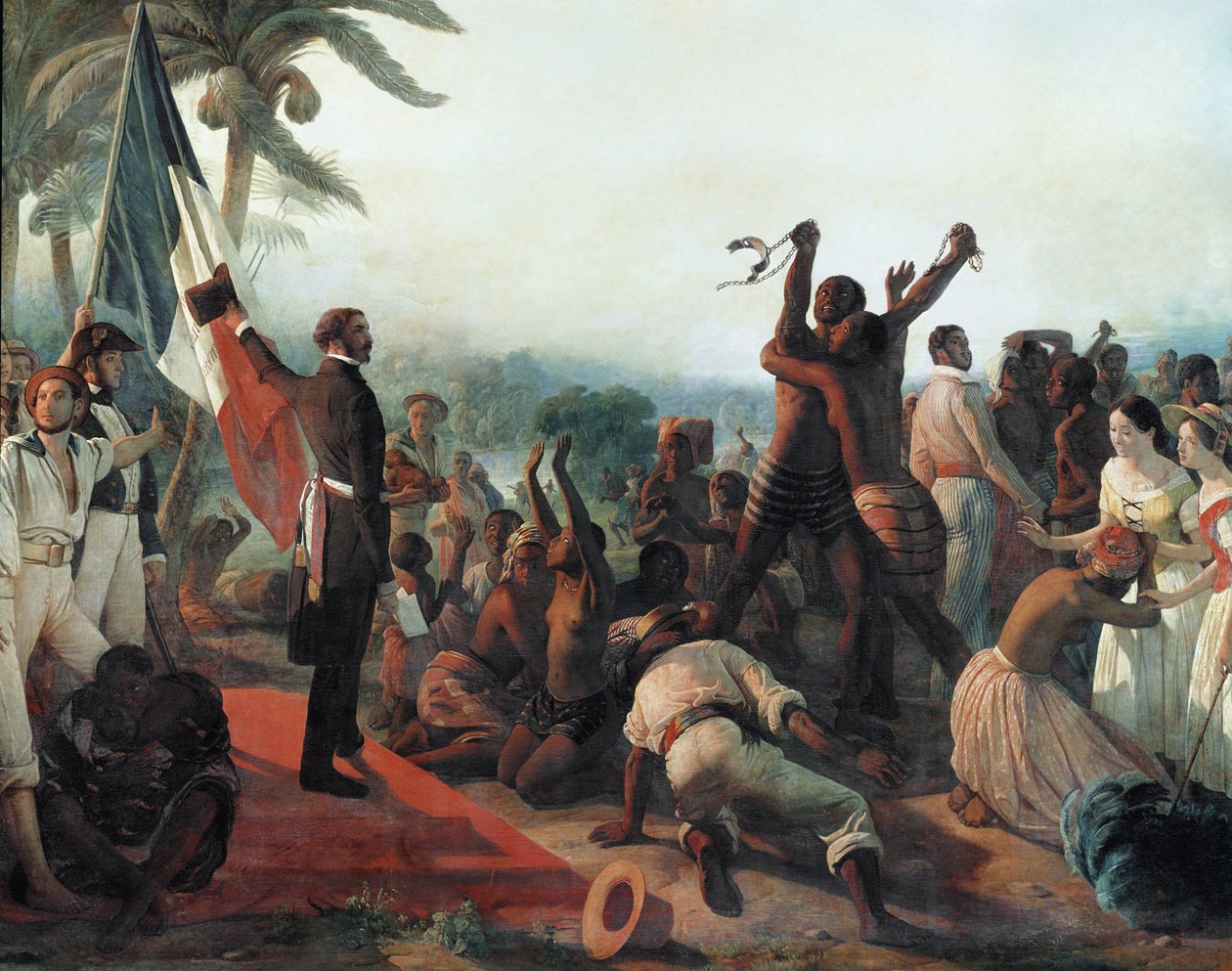 Tillkännagivande om avskaffandet av slaveriet i de franska kolonierna den 23 april av François Auguste Biard