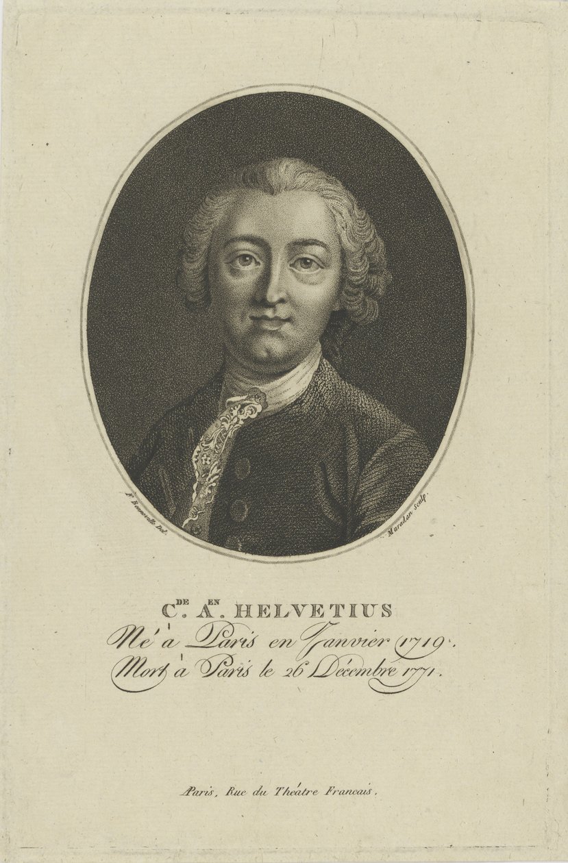 Porträtt av Claude Adrien Helvetius 1715-1771, ca. 1800. av Francois Bonneville