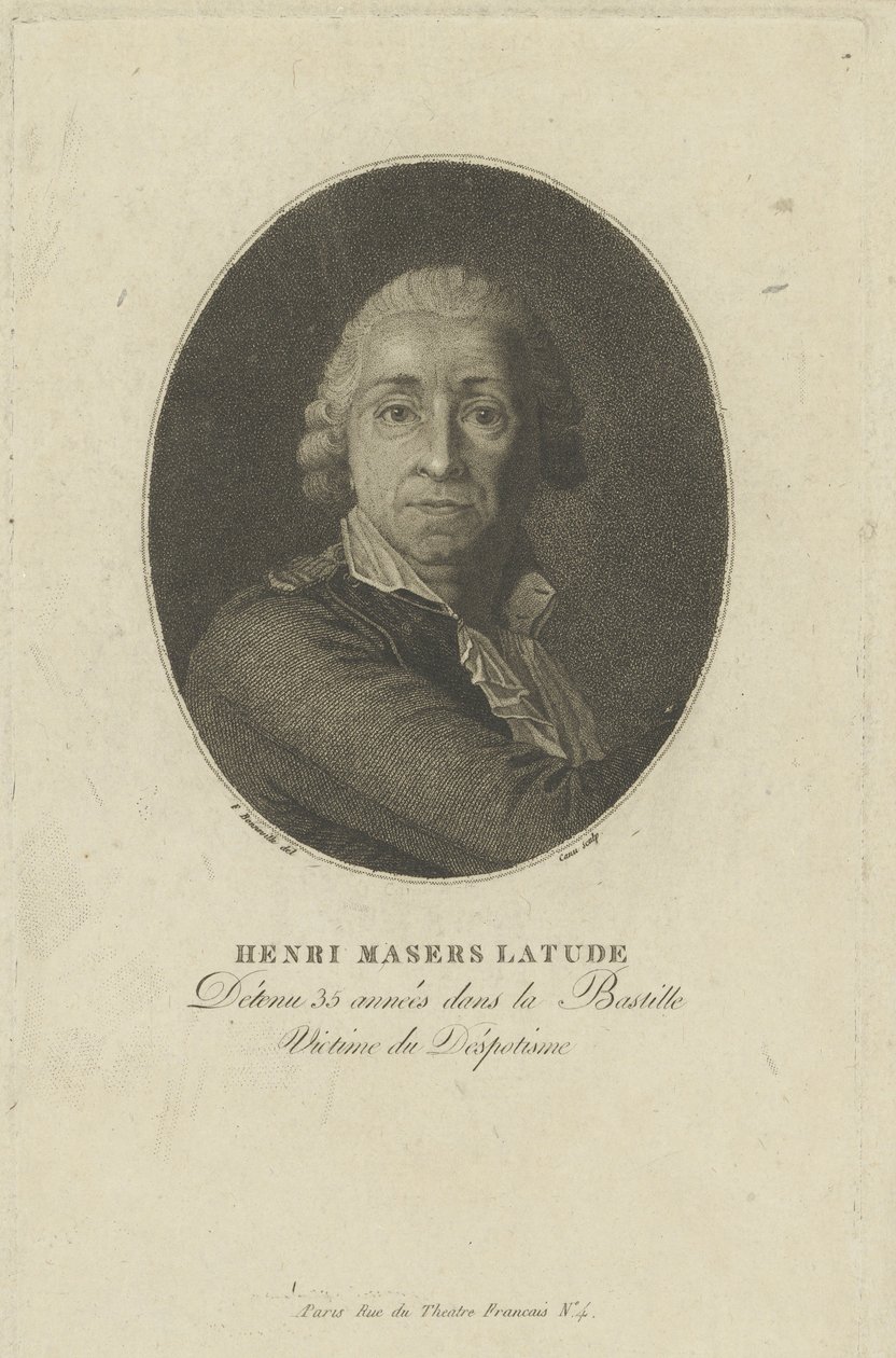 Porträtt av Henri Masers de Latude 1725-1805, ca. 1793 av Francois Bonneville